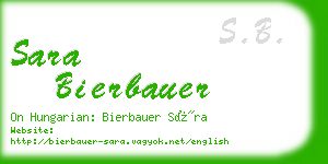 sara bierbauer business card